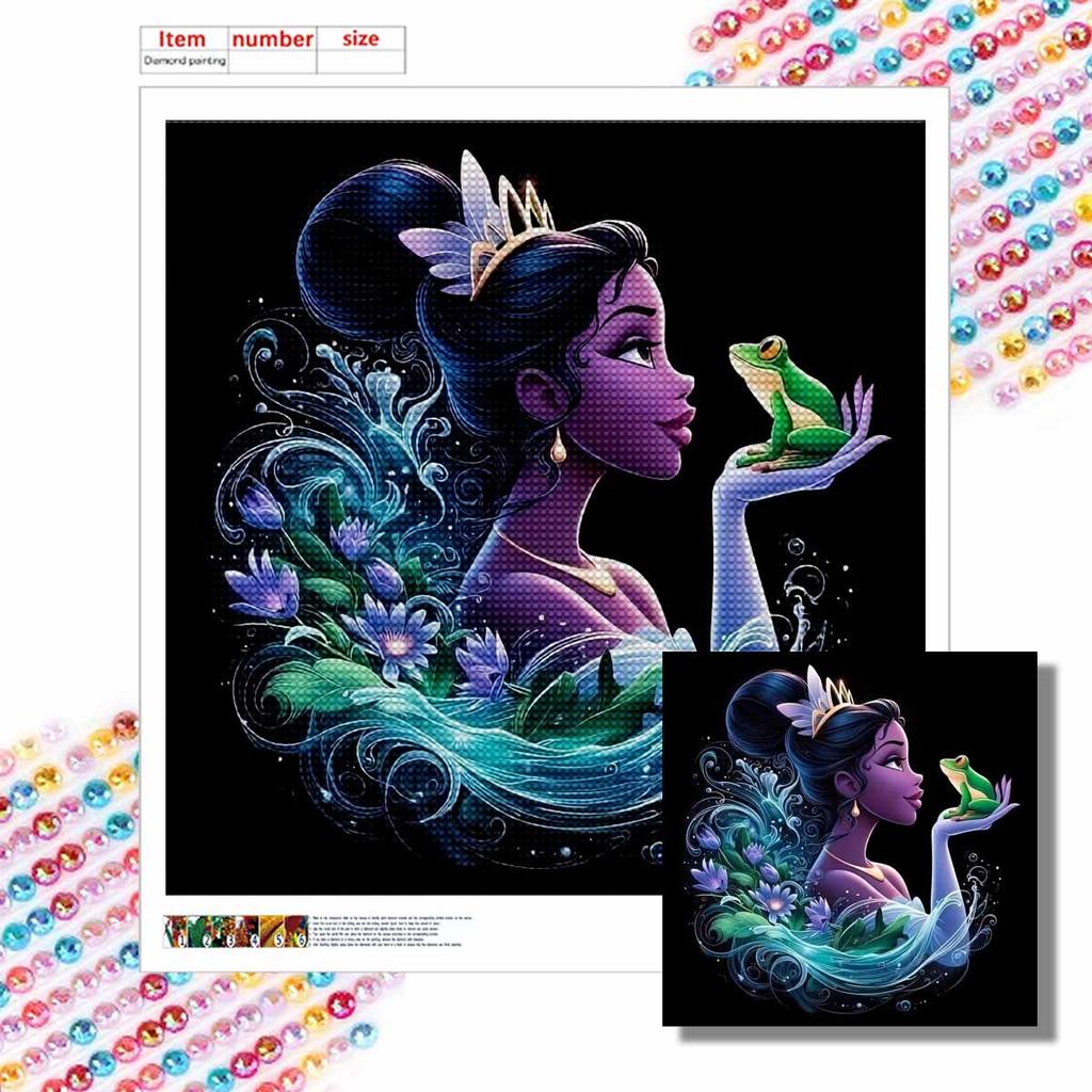 DIY Diamond Painting Round Diamond Beautiful Princess Full Diamond Mosaic Home Decoration Painting Cross Stitch Kit
