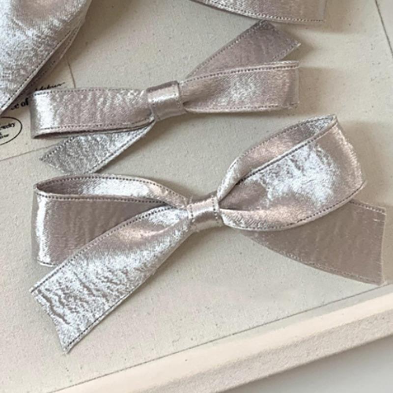 

Silver Double-Sided Ribbon Diy Bow Hair Accessories Material Bouquet Packaging Clothing Accessories Gift Decoration