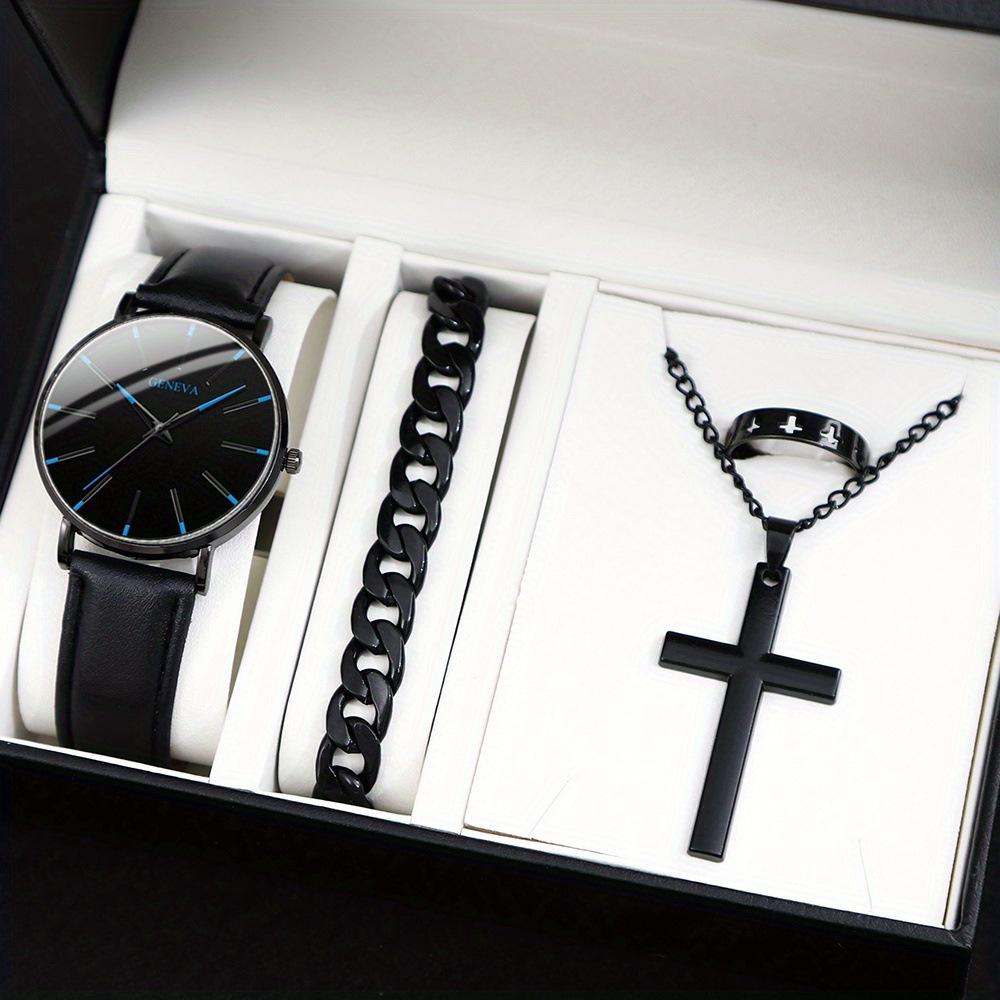 

Watch Accessories 4-Piece Men S Watch Set Men S Quartz Watch