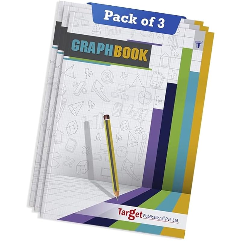 Target Publications Graph Book For School | Graph Books A4 Size | 56 Pages | Graph Sheets With 1 Cm Square For Maths | P