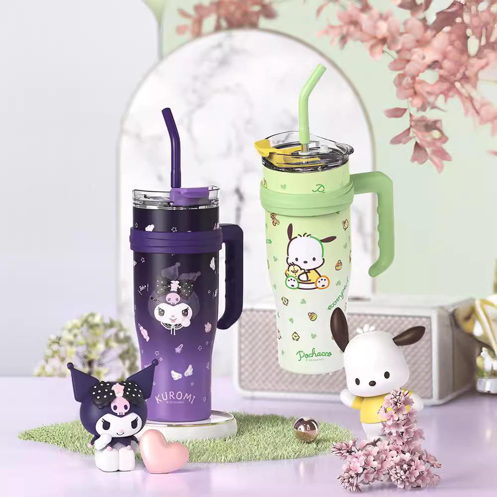 Sanrio Ice Buster Large Capacity Straw Cup - 2025 New Style Jumbo Thermos for Girls