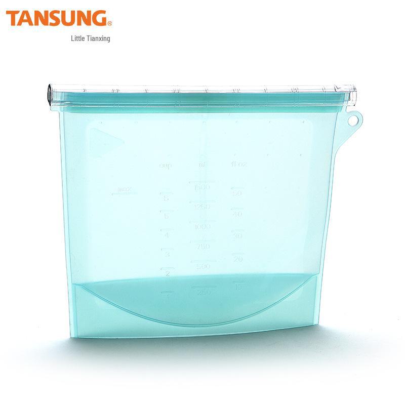 Leakproof Silicone Food Storage Bags - Ready-to-Use Vacuum-Sealed Ziplock for Fresh-Keeping