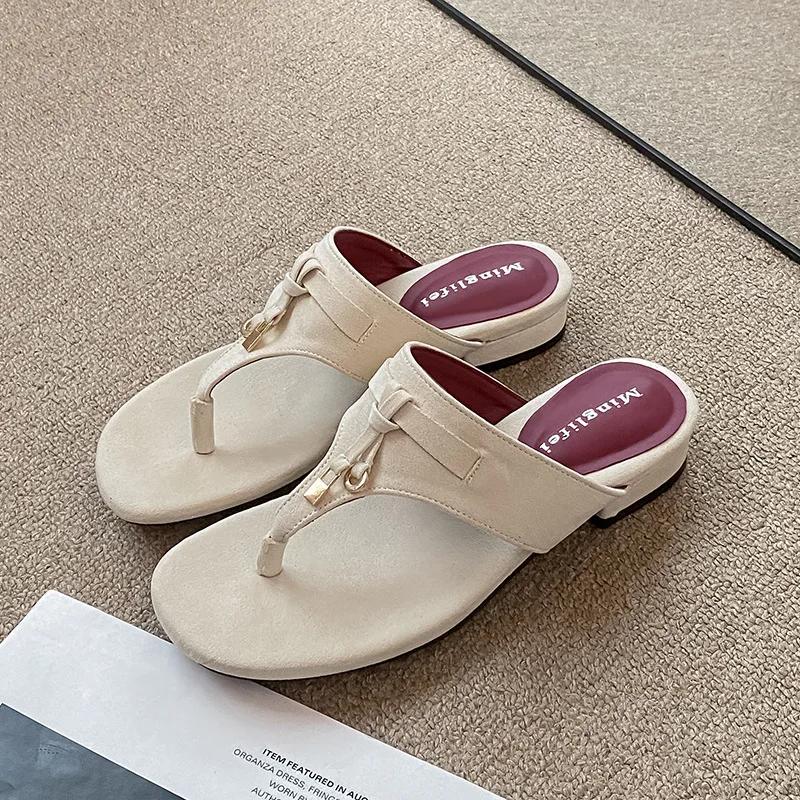 Summer Women Shoes Leather Slipper Fashion Casual Flip Flops Girl Beach Shoes
