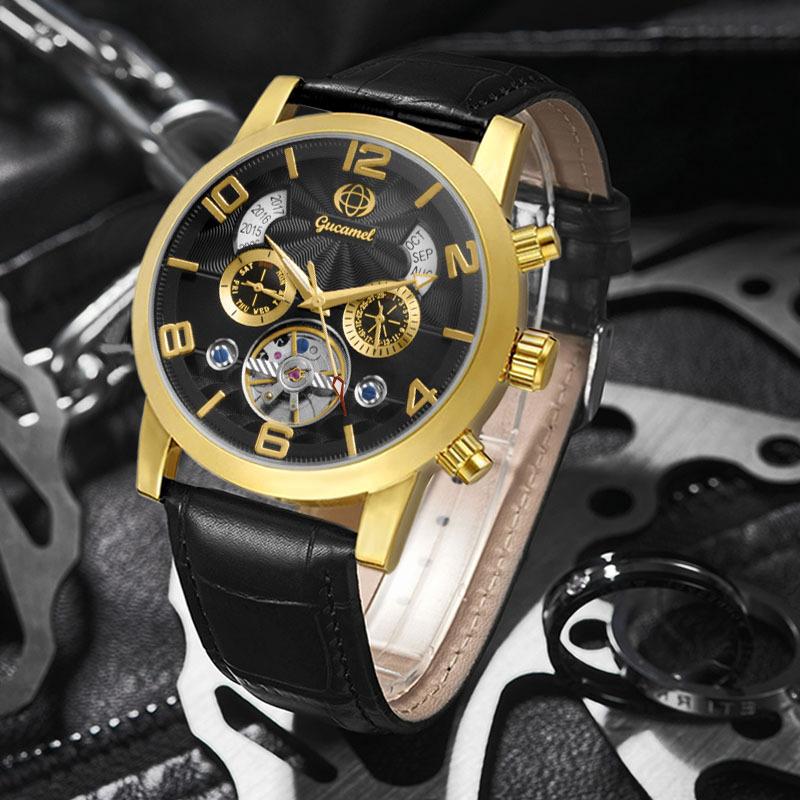 New Top Brand Men's Automatic Mechanical Watch Tourbillon Belt Business Automatic Mechanical Watch Perpetual Calendar Men's Watch