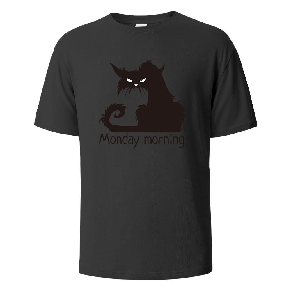 Mens Printed TShirt MondayMorning Funny Graphic 100Cotton Oversize Shortsleeved Tees For Men Women Summer Fashion Casual Tops