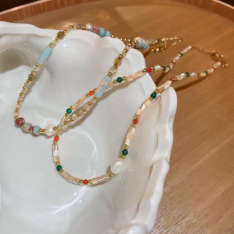 Dopamine Pearl Necklace: Retro Court Style Versatile Clavicle Chain for Women