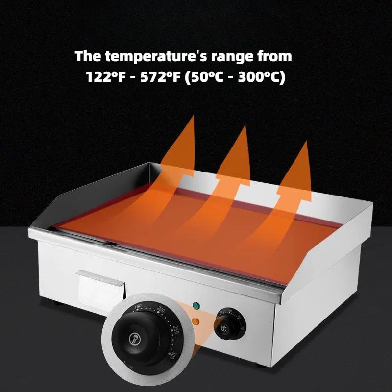 Smart Electric Countertop Flat Top Griddle Grill Commercial Restaurant Fast Heating Teppanyaki Grill Flat Top Grill Machine