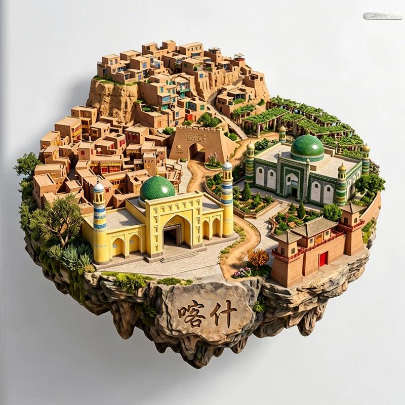 China Travel Souvenris Xinjiang Fridge Magnets Metal Material Wulumuqi Wuxi Shanghai Shenzhen Anji Sanya Qingdao Fridge Stickers