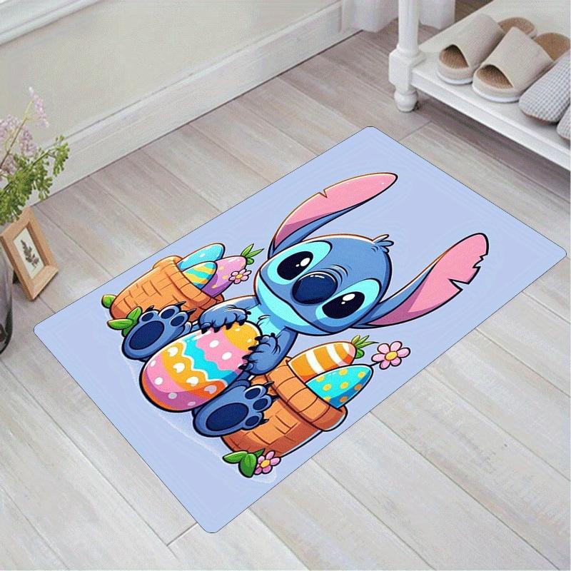 

1pc Cute Stitch Pattern Area Rug Soft Flannel Floor Mat for Living Room,Office,Bedroom and Carpet,Sofa Coffee Table Floor Mat 60cm by 90cm