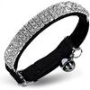 Soft Velvet Safe Cat Adjustable Collar Bling Diamante With Bells,11 Inch For Small Dogs And Cats ((black))