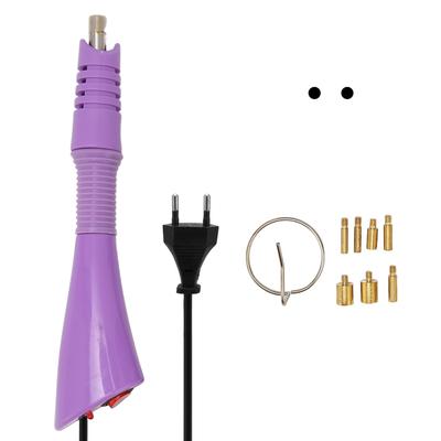 Applicateur de colle chaude avec 7 embouts, anneaux en fer, machine de fixation chaude en métal à économie d'énergie pour vêtements, violet