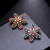 Retro Christmas Snowflower Shape Diamante Alloy Brooch Collar Pin