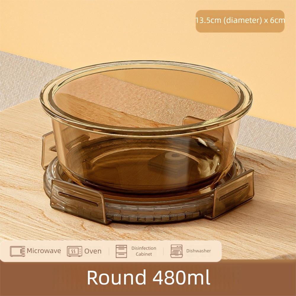 New Sealed Glass Lunch Box Microwave with Lid Food Storage Containers Heat-resistant Crisper Bento Box Lunch Packing
