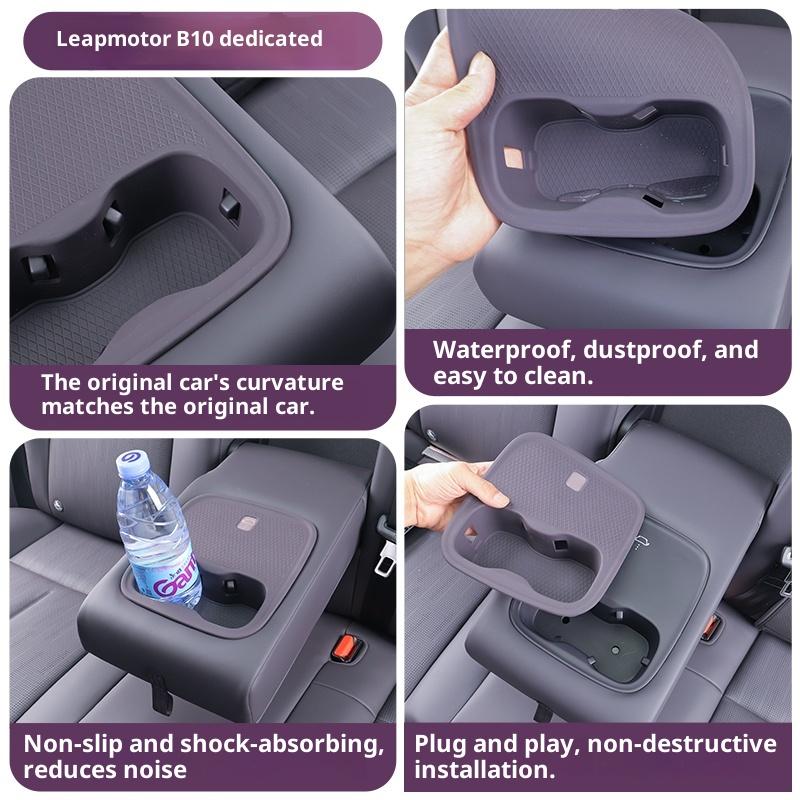 For Leapmotor B10 B01 Car Silicone Full Wrap Rear Armrest Cup Holder Cover Custom Auto Interior Decoration