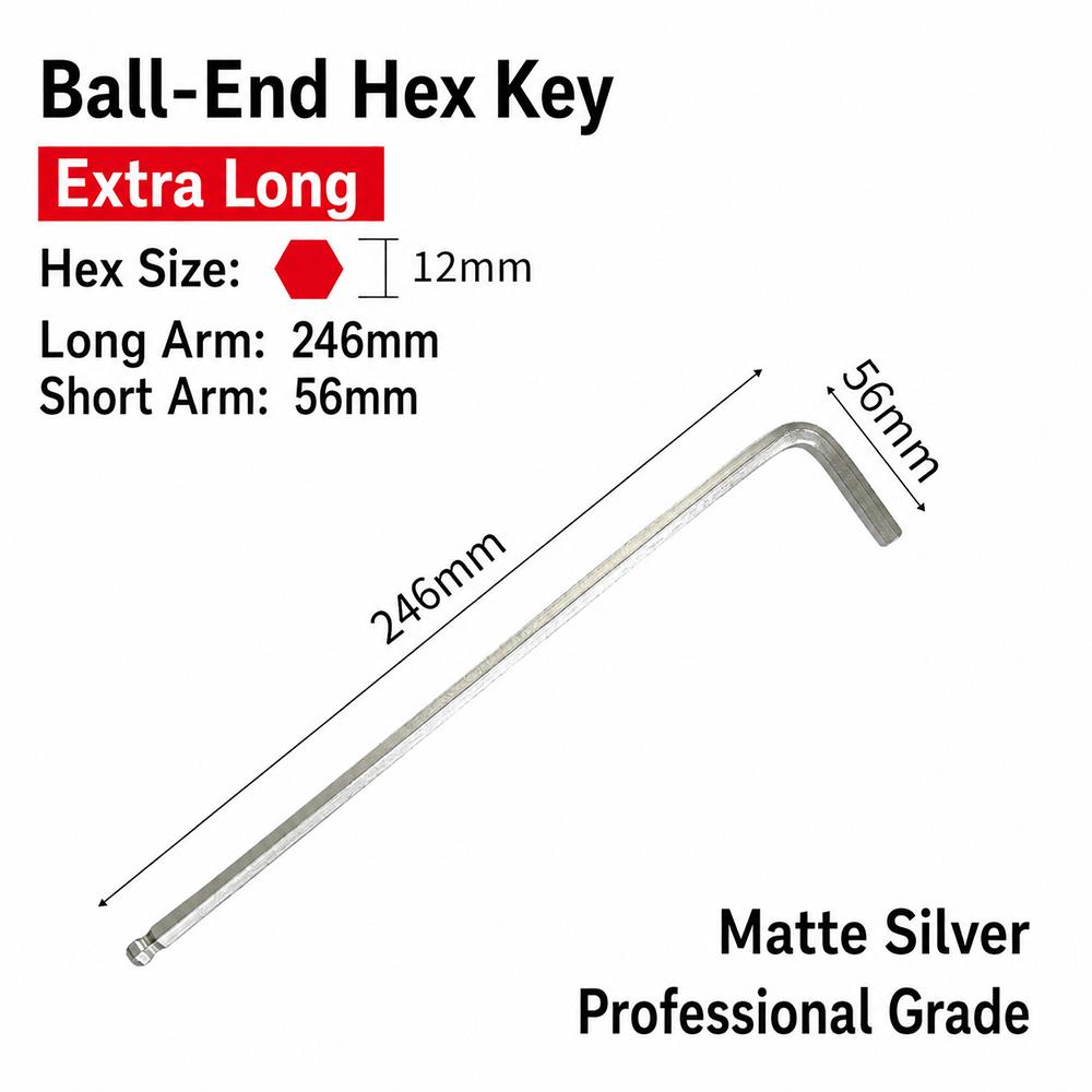 1Pcs CR-V Steel Extended Hex Allen Key Set Metric Hexagon Wrench  for Repair and Maintenance