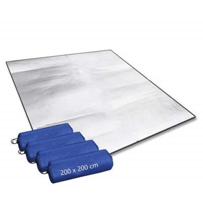 Tappetino in foglio di alluminio Tappetino per dormire da campeggio 200x200 cm Tappetino isolante Coperta termica Tappetino per tenda pieghevole Tappetino ultraleggero