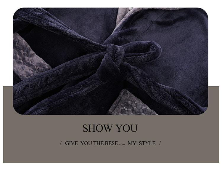 Men's Extra Long Plush Fleece Winter Bathrobe Pajamas