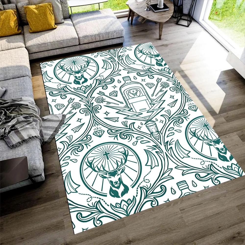 Electric Jägermeister Bottle Floor Mat Perfect for Dining Room Kitchen Balcony Foyer Antislip Carpet Anime Office Decor Gift for Festivals