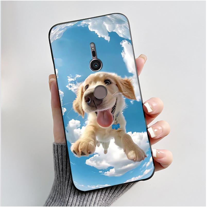 Trendy Milk Tea Rabbit Printed Case For Sony Xperia XZ2/SO-03K Black Case For Sony Xperia XZ3/SO-01L Anti-scratch Soft Shell