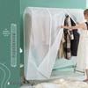Floor-standing Double Pole Transparent Dustproof Clothes Rack Cover 