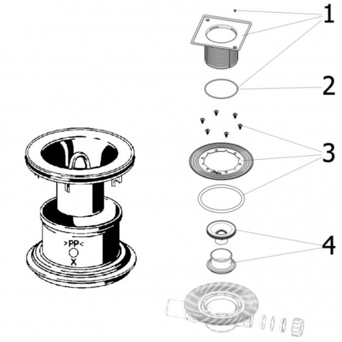 Tube plongeur anti-odeur pour bonde de douche Advantix