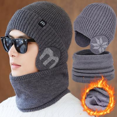 Nouveau Bonnet Tricoté Doublé Polaire pour Homme Chaleureux Style Casque de Moto pour l'Équitation Protection des Oreilles Contre le Froid Chapeau Grande Quantité 2025