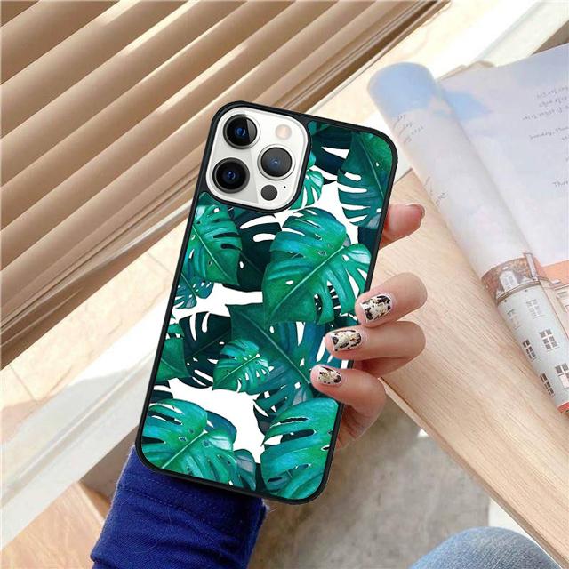 Monstera Flower Tropical Green Leaves Phone Case For iPhone 17 Air 15 16 Cover  14 13 Pro Max 12 11 Pro Max Max Plus
