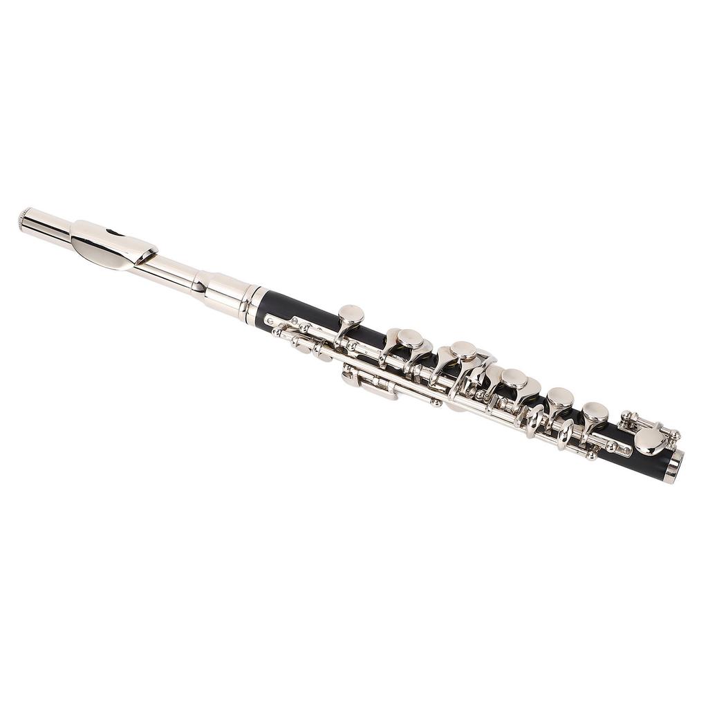 C Piccolo Flute Instrument Key C Student School Band Orchestra for Beginners with Cleaning Kit Carrying Case Tuning Rod