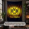 Personalized Wall Tapestry,Borussia Dortmund Custom Text, Soft Fabric Wall Art For Indoor Decoration
