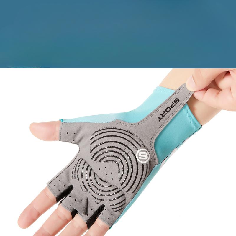 Half Finger Cycling Gloves for Men and Women In Summer Exposed Finger Thin Ice Silk Driving Breathable Non Slip Lure Fishing Sun Protection Gloves