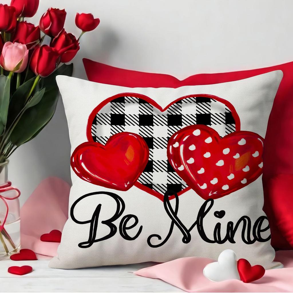 New Valentine's Day Pillow Love Letter Print Pillow Simple and Versatile Linen Pillow