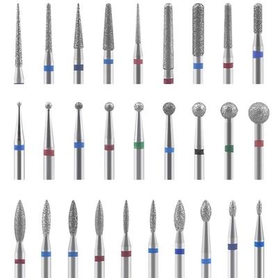 30 PZ Frese diamantate per unghie Fresa rotativa Fresa per lime per unghie Pulizia cuticole Punte da trapano Apparecchio per manicure Strumenti per nail art