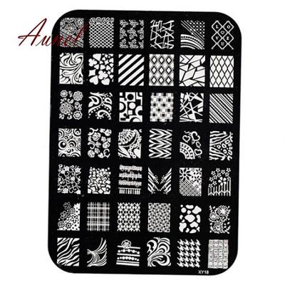 heart flower stencil stamp plate polish nail art stamping template