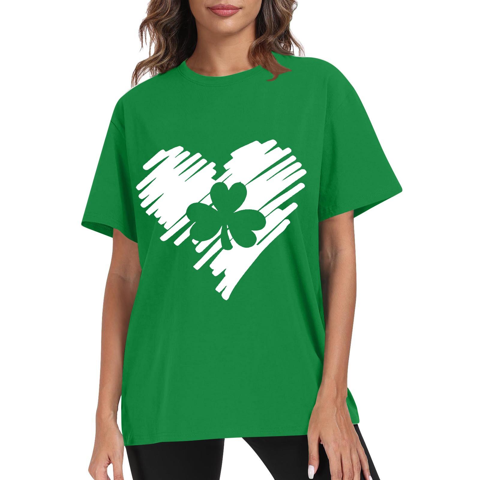 

Футболки для женщин, плиссированные, с R-образным вырезом, нарядные, повседневные, блузки с принтом, короткие рукава, летние топы, свободный крой L армия зеленый