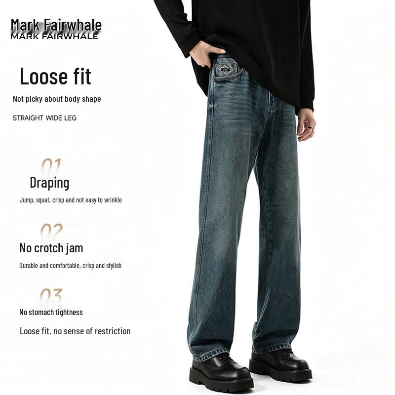 Mark Fairwhale Men's Loose Straight-Leg Denim Jeans