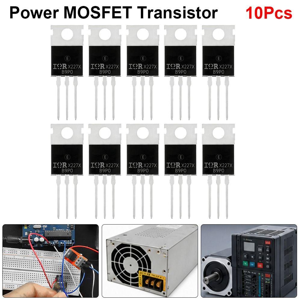 10Pcs TO-220 IRFZ44N MOSFET Transistor 49A 3-Pin N-Channel Power MOSFET 55V Rectifier Power Transistor