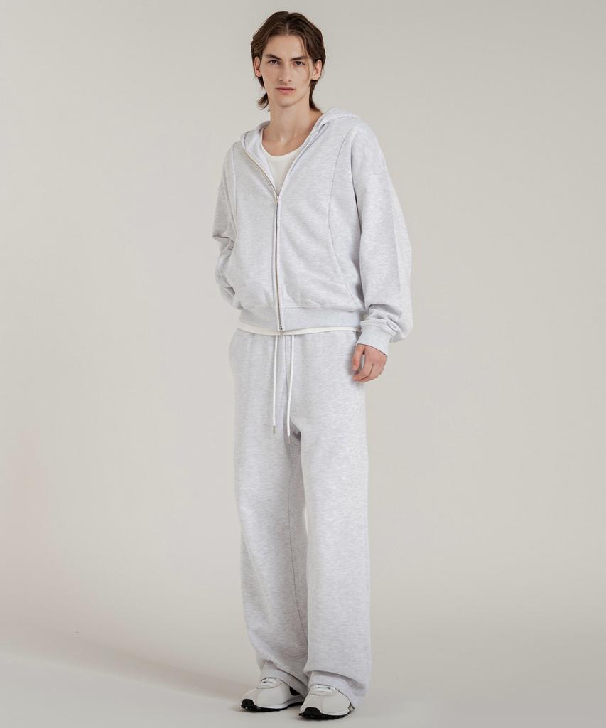 Ssin And Lee Easy Form Oversized Zip-Up Hoodie In Back Melange