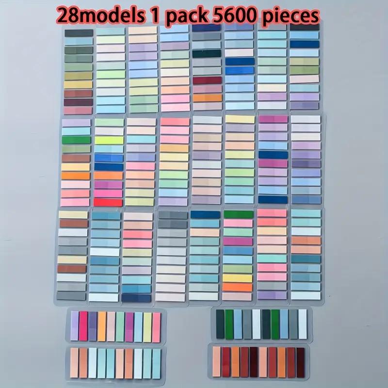 200Pcs Of European Vintage Fluorescent Pet Transparent Marked Ten Mixed Colors For Organization Recording Suitable For Office