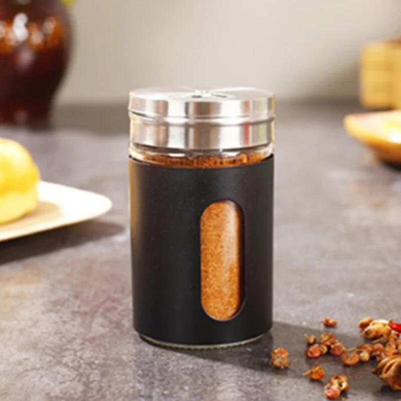 

New Stainless Steel Seasoning Bottle Peppercorn Seasoning Bottle Outdoor Barbecue Tools Porous Rotating Lid Seasoning Bottle чёрный