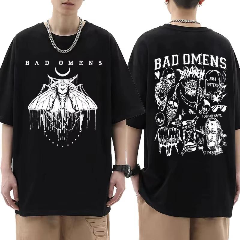 

Тур группы Bad Omens Футболка американской музыки Футболка с графикой скелета The Death of Peace of Mind Мужская футболка в рок-стиле Готическая футболка S