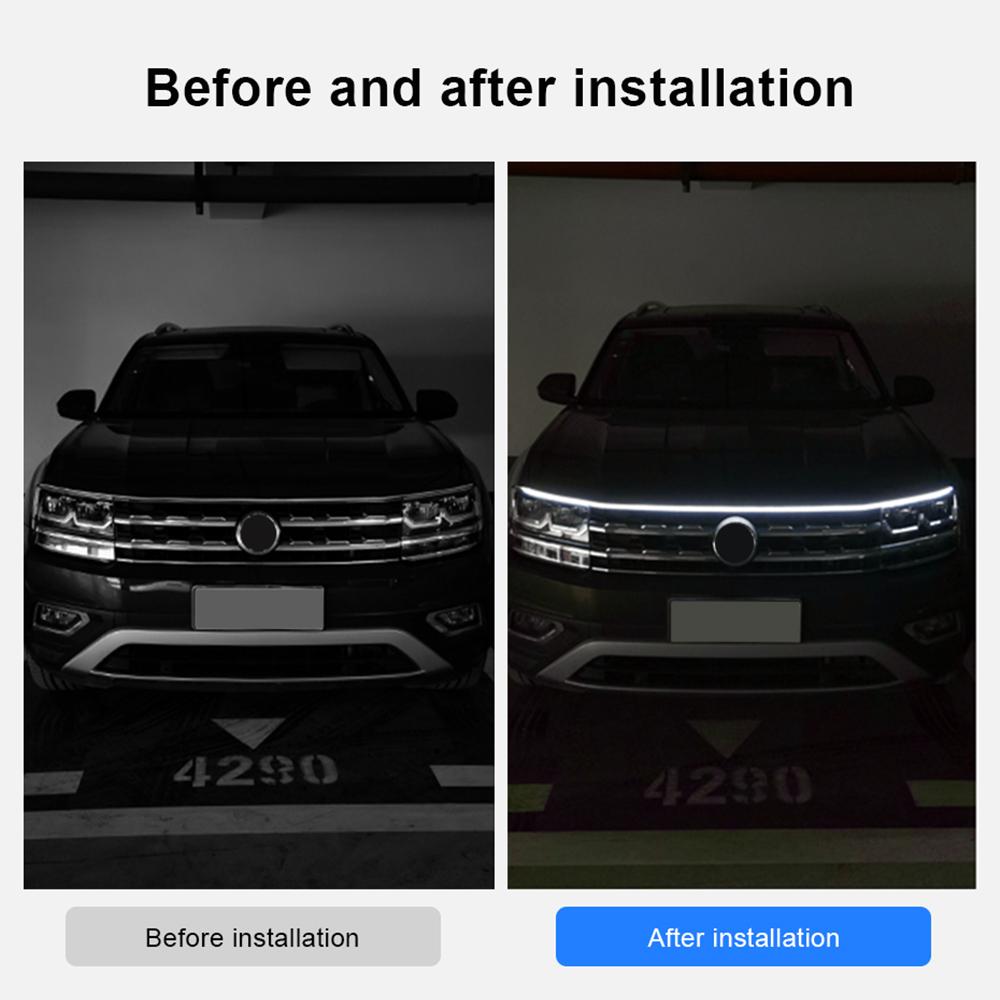 180cm Car Hood LED Daytime Running Light Strip Waterproof Flexible Lamp Cuttable