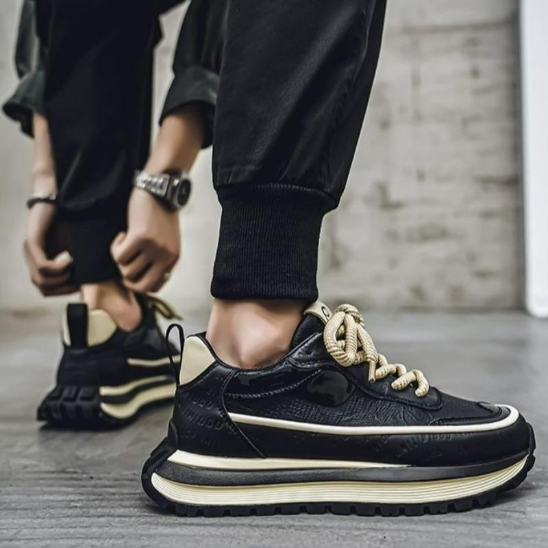 Men's Sneakers Platform Casual Shoes Breathable Low-Top Running Shoes Outdoor Trend Shoe Height Increase Lace-up Men Shoes