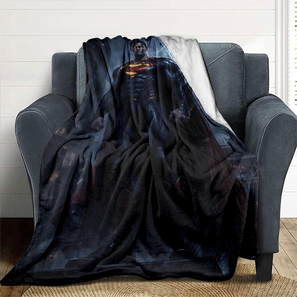 1pc Superman Lightning Flannel Blanket Soft Warm Throw for Home, Office, Travel, All-Season Cozy Bedding Gift L1418