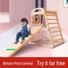 Indoor Wooden Climbing Frame with Slide & Swing for Kids
