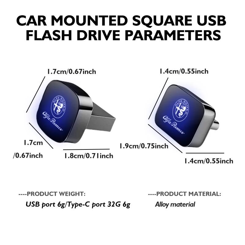 Autoaufkleber Für Alfa Romeo Auto-USB-Stick 64 GB 32 GB 16 GB Speicherstick Geschenk Für Alfa Romeo Giulia 147 Mito 156 159