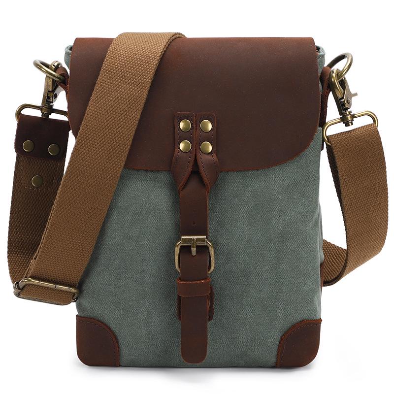 Men s Retro Canvas Crossbody Shoulder Bag - Casual Outdoor Fashion озеро зеленый