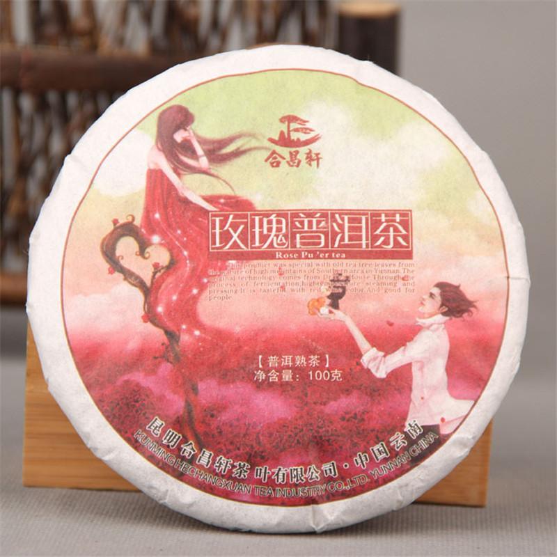 Organic Pu-erh Tea Slimming Rose Flavor Fermented 100g