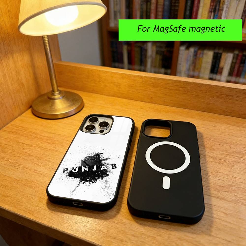 Punjab Map Phone Case For iPhone17,16,15,14,13,12,11 Plus,Pro Magnetic with Magsafe Wireless Charging iPhone15PRO