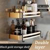 Gold Bathroom Shelf Hook Toilet Paper Holder Toilet Brush Towel Holder Space Aluminum Bathroom Hardware Set Bathroom Accessories