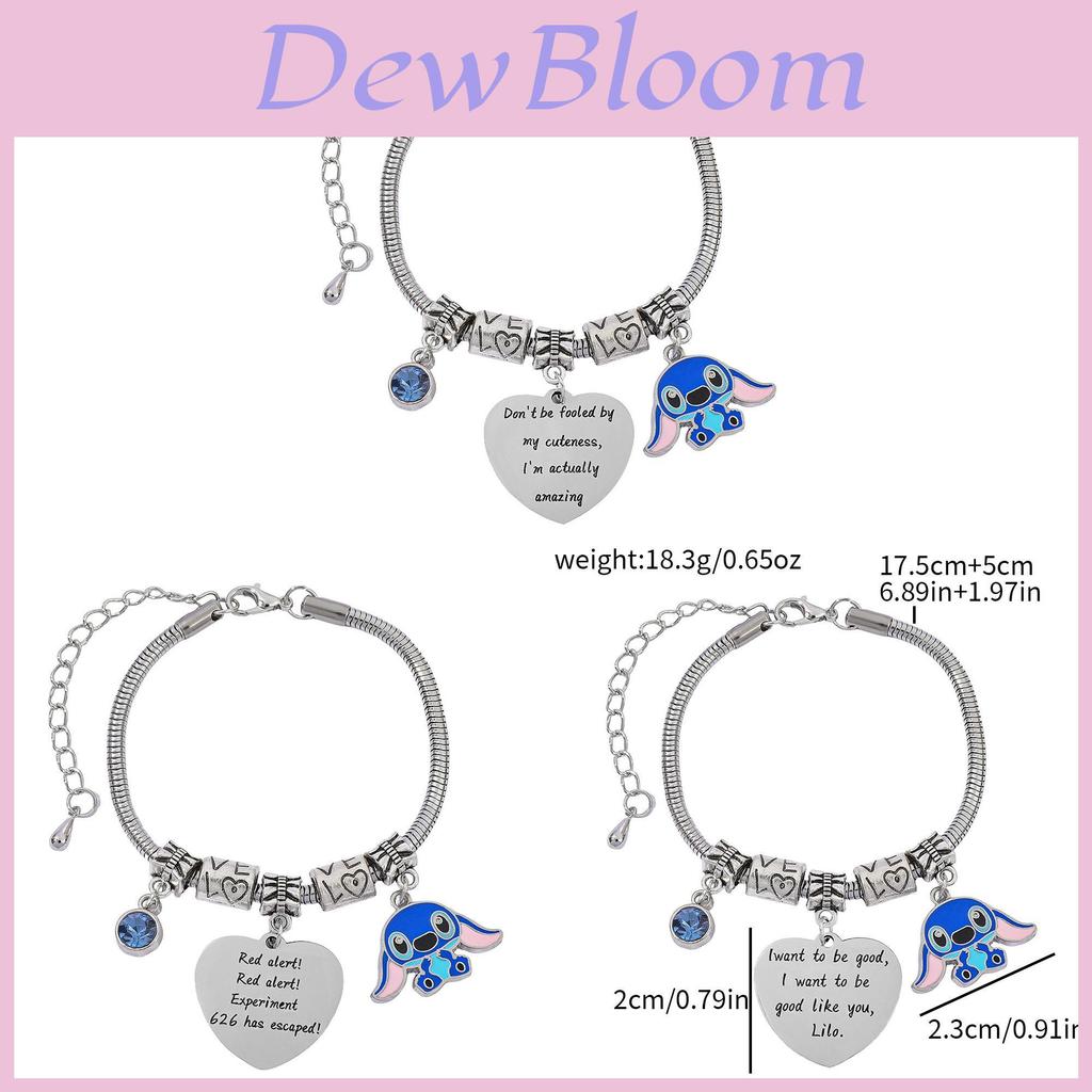 Stitch Cartoon-Figur Herz Graviertes Metallarmband Zum Verschenken Und Für Frauen Männer